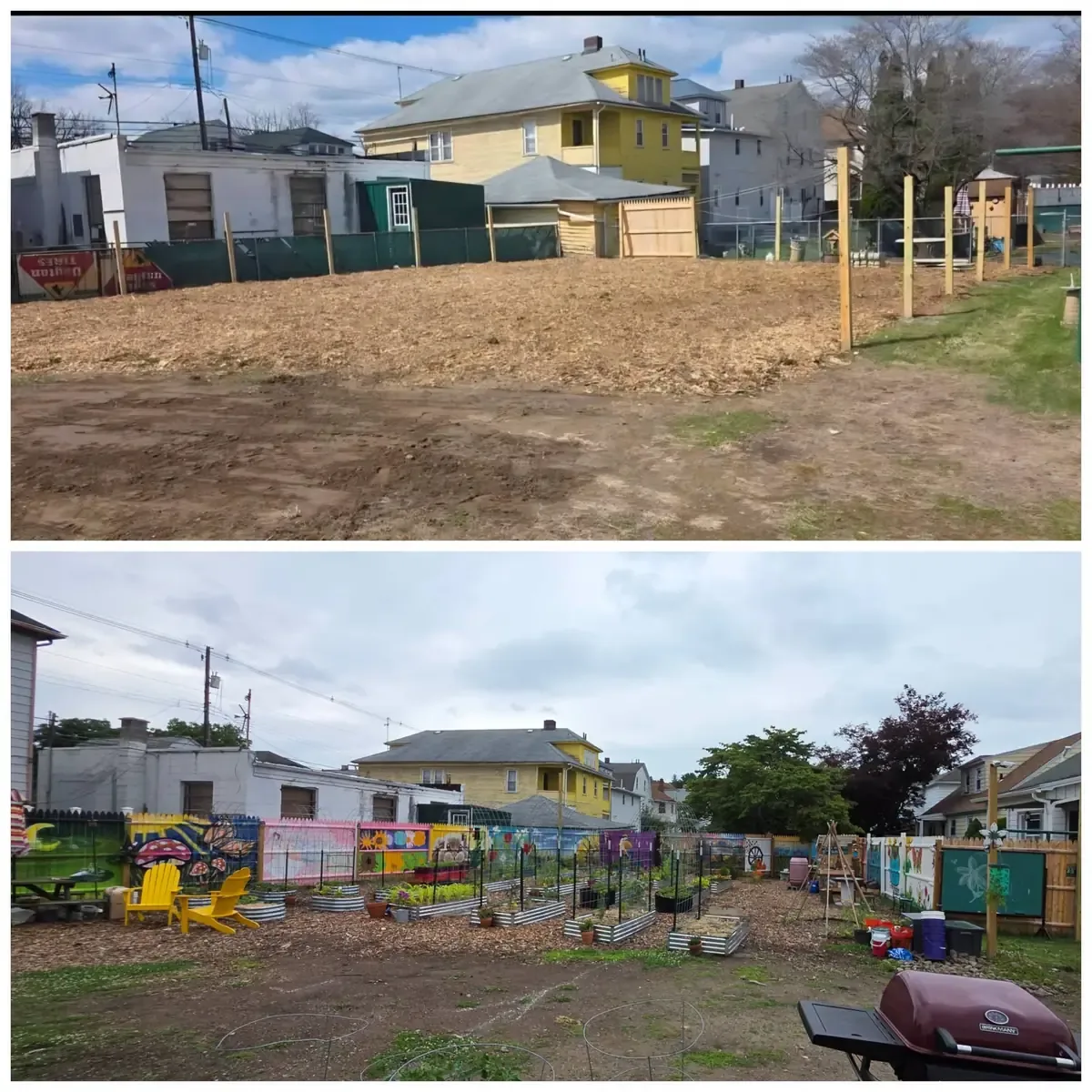 The Green Neighbors Network garden growing into a community space