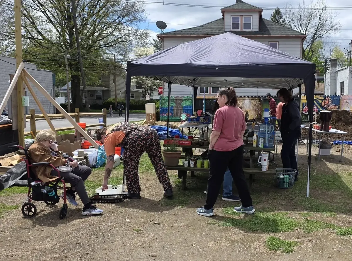 Community members participating in a day at The Garden